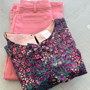 Nordstrom Kids Floral Top and Pink Pants Set - Teal, Pink